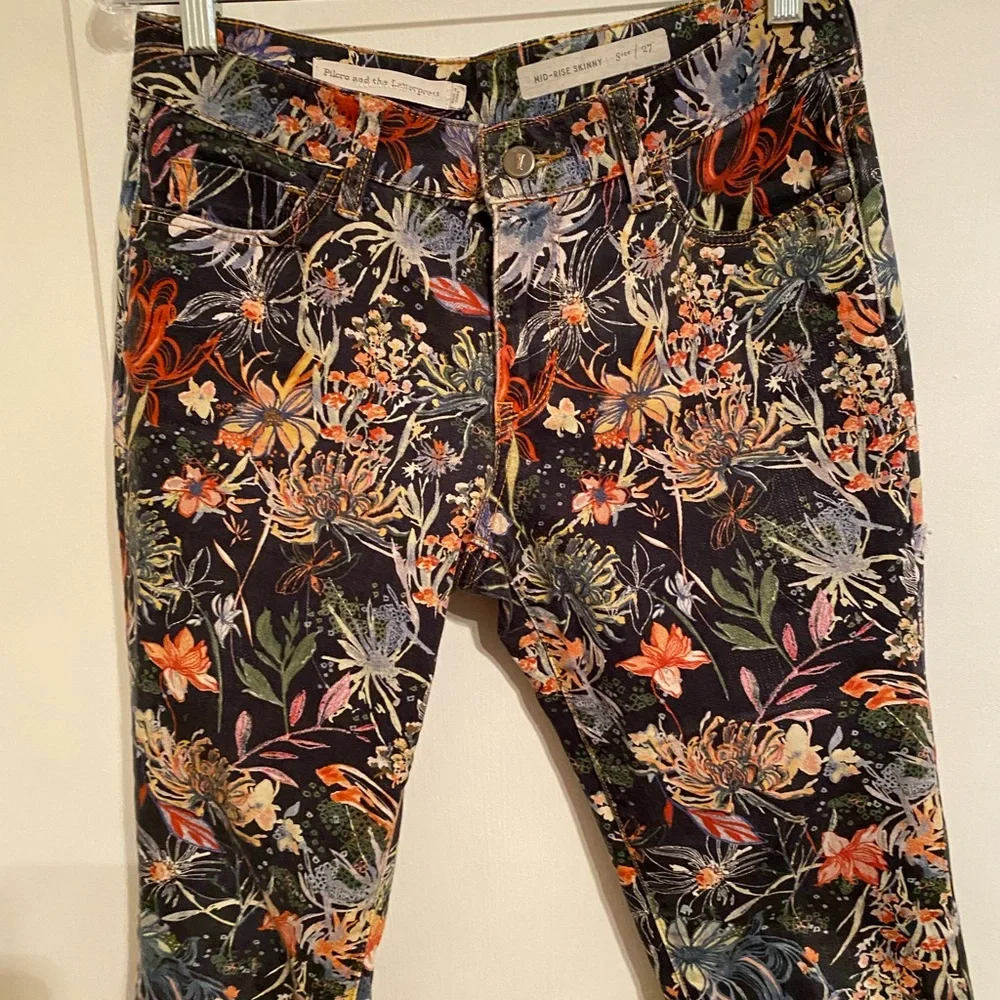 Pilcro and the Letterpress Floral Skinny Pants - Multicolor - Picture 3 of 8